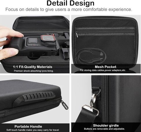 PellKing Selfie Stick & Carrying Case 2 in 1 Kit for Insta360 Ace Pro 2, 16.14in Selfie Stick Tripod with Magnetic Quick Release Mount, Portable Hard Case, Vlog & Travel for Insta360 Ace Pro 2 in Kuwait