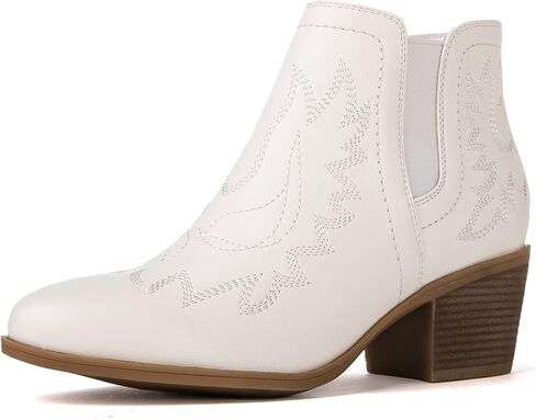GLOBALWIN Women's Cowgirl Boots Pull On Ankle Booties in Kuwait