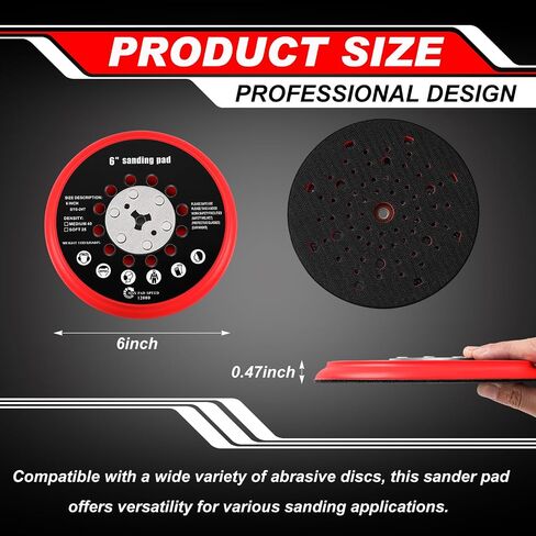 6 Inch Replacement Sander Pad Compatible with Bosch Get75-6n Sander - 6" Hook and Loop Sanding Pad Multi-Hole Grinding Plate Replace Compatible with Rsm6044 Rsm6045 Rsm6046(2 Set) in Kuwait