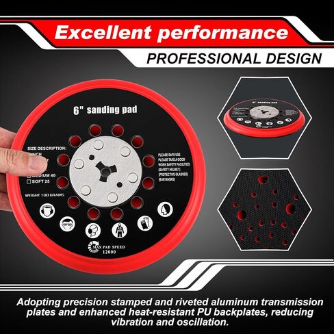 6 Inch Replacement Sander Pad Compatible with Bosch Get75-6n Sander - 6" Hook and Loop Sanding Pad Multi-Hole Grinding Plate Replace Compatible with Rsm6044 Rsm6045 Rsm6046(2 Set) in Kuwait