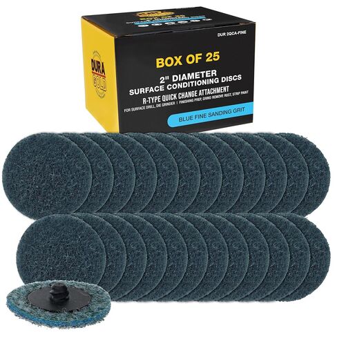 Dura-Gold 2" Diameter Surface Conditioning Discs Maroon Medium Sanding Grit (Box of 25) - R-Type Quick Change Connection for Rust Removal in Saudi Arabia