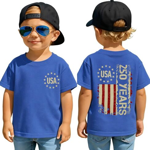 KEKEMI 4th of July Shirt for Kid Toddler Boys 250th America Anniversary T-Shirt USA Patriotic Tees America Flag Tops Outfit in Kuwait