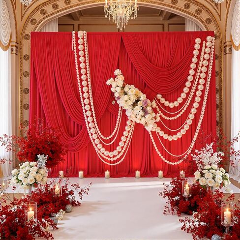 50ftx10ft Wrinkle Free Beige Backdrop Curtains for Parties, Silky Polyester Photo Backdrop Drapes 10 Panels 5x10ft Back Drop Cloth for Wedding Birthday Baby Shower Photography Background in Saudi Arabia