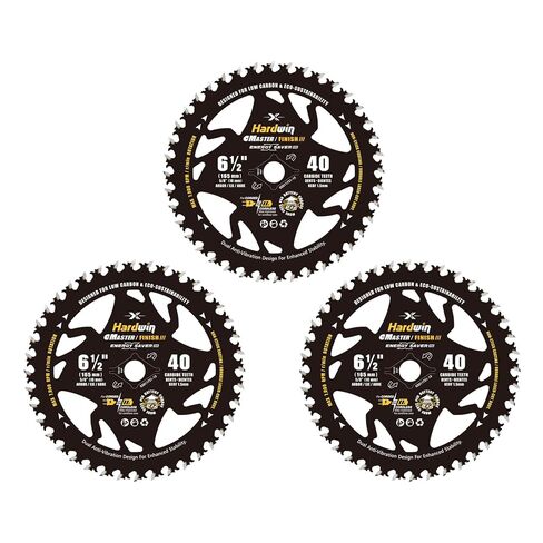 6-1/2-Inch 24T Carbide Framing Circular Saw Blades, 3-Pack for Wood | Three lightweight, thin-kerf 24T ATB carbide blades cut wood, plywood, MDF and OSB efficiently with compatible cordless saws. in Kuwait