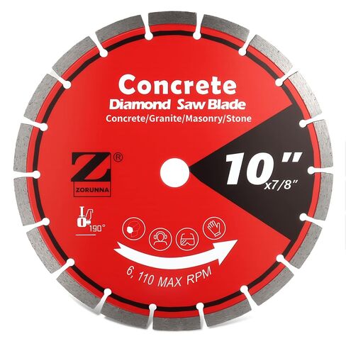 ZORUNNA 3 Pack 4 1/2 inch Diamond Blade for Grinder 7/8"-5/8" Arbor | Diamond Cutting Wheel, 1/4" Segment Width for Angle Grinder for Dry/Wet Cutting Concrete, Masonry, Brick, Block in Kuwait