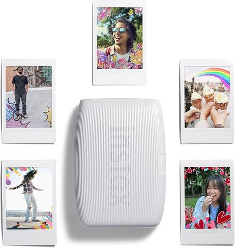 Fujifilm INSTAX Mini Link 3 Smartphone Printer with INSTAX Mini Instant Film and Sunshine Microfiber Cleaning Cloth... (3 Twin Pack (60 Sheets), Clay White) in Kuwait