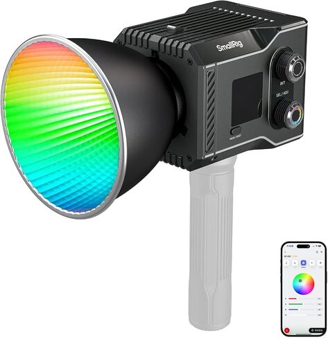 SmallRig RC 60C RGB LED Video Light, 3400mAh Battery 45min Runtime, APP Control, Potable Palm-Sized Continuous Output Lighting 2500-10000K, for Photography/Video/Studio, Powerbank Clamp Edition in Kuwait