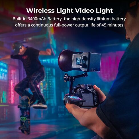 SmallRig RC 60C RGB LED Video Light, 3400mAh Battery 45min Runtime, APP Control, Potable Palm-Sized Continuous Output Lighting 2500-10000K, for Photography/Video/Studio, Powerbank Clamp Edition in Saudi Arabia