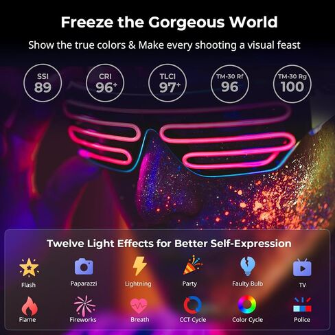 SmallRig RC 60C RGB LED Video Light, 3400mAh Battery 45min Runtime, APP Control, Potable Palm-Sized Continuous Output Lighting 2500-10000K, for Photography/Video/Studio, Powerbank Clamp Edition in Saudi Arabia
