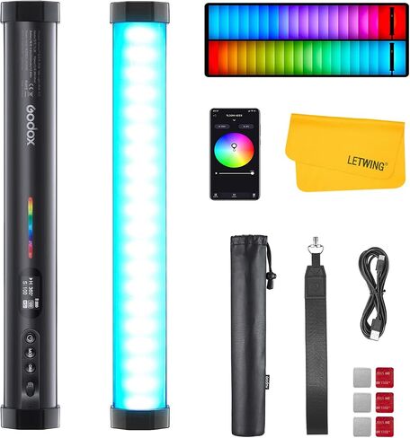 Godox TL30 Tube Light, Magnetic RGB Led Video Light Wand Stick, CRI 97+ TLCI 99+, 2700K~6500K, Dimmable Handheld LED Stick Light Bar w/2900mAh Battery, 37 FX, APP Control for Photography Video in Kuwait