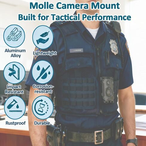Camera Mount - Compatible with Axon Body Cameras 2/3/4, Lightweight Aluminum Alloy Construction, Suitable for Uniforms (Dual) in Kuwait