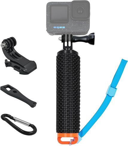 Floating Hand Grip Waterproof Monopod Suitable for GoPro Hero 13/12/11/10/9/8/7/6/5/4/3+/Session, Action Camera Handle Mount Accessory for Underwater Snorkeling, Diving, and Water Sports, Orange in Kuwait