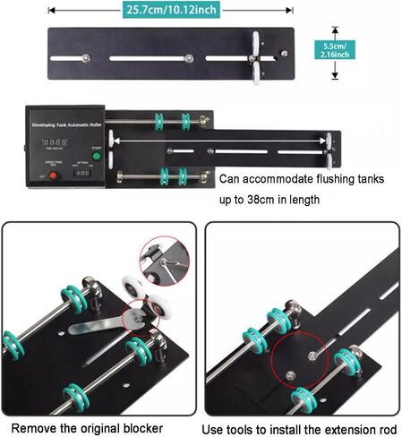 Automatic Darkroom Film Processor Machine, Electric Film Processor Machine, with Auto Rotating Base Extension Rod, 1-30min Timer, 4 Preset Programs, for Various Developing Tanks in Kuwait