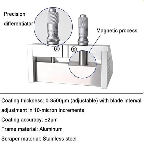 Film Coating Applicator, Adjustable Wet Film Preparation Device, 0-3500μm Thickness, Laboratory Blade Coating Machine for Covering Assessment in Kuwait
