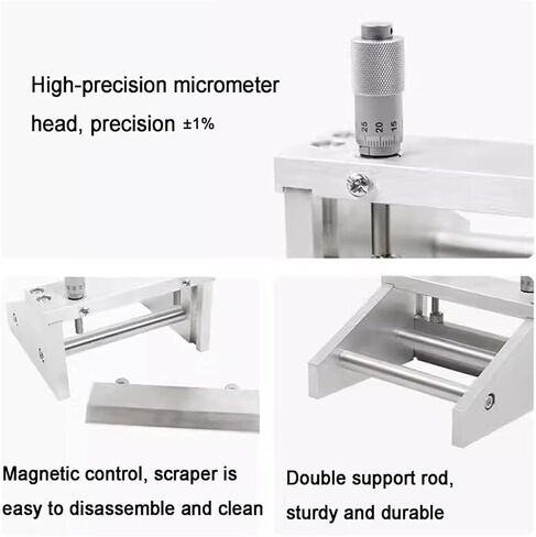 Film Coating Applicator, Adjustable Wet Film Preparation Device, 0-3500μm Thickness, Laboratory Blade Coating Machine for Covering Assessment in Kuwait