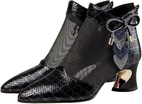 Purubylley Women's Mesh Heeled Sandals Rhinestone High Heels Dressy Summer Pointed Toe in Kuwait