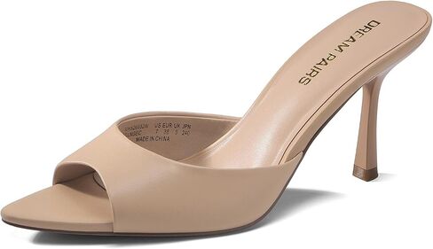 DREAM PAIRS Women's High Heels Kitten Mules | Dressy Comfortable Fashion Pointed Peep Toe Slip On Sandals tacones,Suitable for Wedding Daily Work Travel Vacation Summer in Kuwait