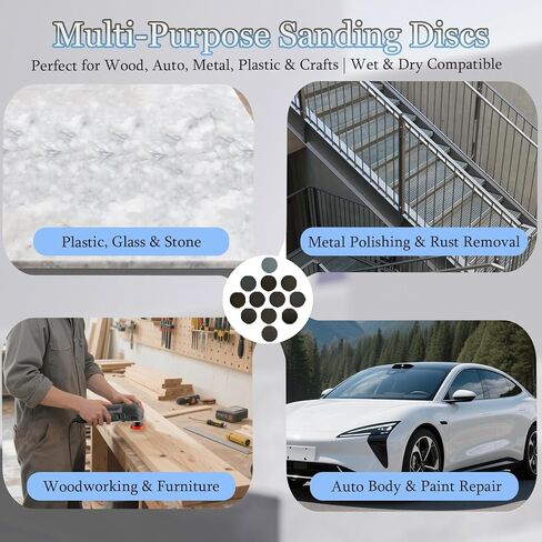 240Pcs 2 Inch Sanding Discs, Assorted 80 to 5000 Grit Silicon Carbide Hook & Loop Sandpaper for Wood Metal Car (2 inch 80-5000 Grit) in Kuwait