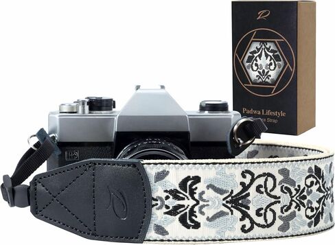 Padwa Lifestyle Camouflage Camera Strap - 2" Wide Genuine Leather Ends Camera Straps for Photographers, Vintage Forest Camo Strap with Camera Quick Release fits All Cameras in Saudi Arabia