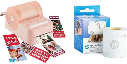 HP Sprocket Panorama Instant Portable Color Label & Photo Printer (Grey) + HP Paper Zink Roll in Kuwait