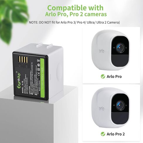 A-1B Battery Replacement for arlo Pro,Pro 2 Camera VMA4400 2440mAh Rechargeable Lithium-ion Batteries 7.2V/17.57Wh (2 Pack) in Kuwait