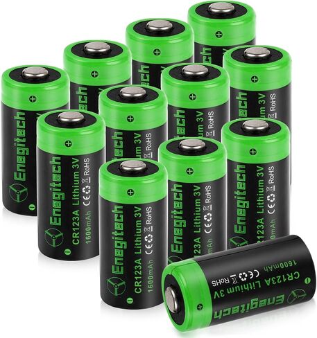 Enegitech CR123A 3V Lithium Battery, 123 Lithium Batteries 3 Volt 1600mAh for Smart Smoke Detector, Fire Alarm, Flood & Freeze Sensor, Carbon Monoxide Detector Non-Rechargeable 12 Pack in Saudi Arabia
