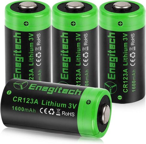 Enegitech CR123A 3V Lithium Battery, 123 Lithium Batteries 3 Volt 1600mAh for Smart Smoke Detector, Fire Alarm, Flood & Freeze Sensor, Carbon Monoxide Detector Non-Rechargeable 12 Pack in Saudi Arabia