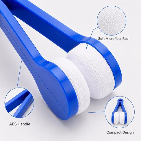 5 Pcs Mini Glasses Cleaning Brush, Double-Sided Lens Cleaner for Travel | ABS Handle, Microfiber Polyester Pads, 2.76 x 0.98 x 0.79 in, 0.25 oz, 5 Colors, Dry Lens Cleaning in Kuwait