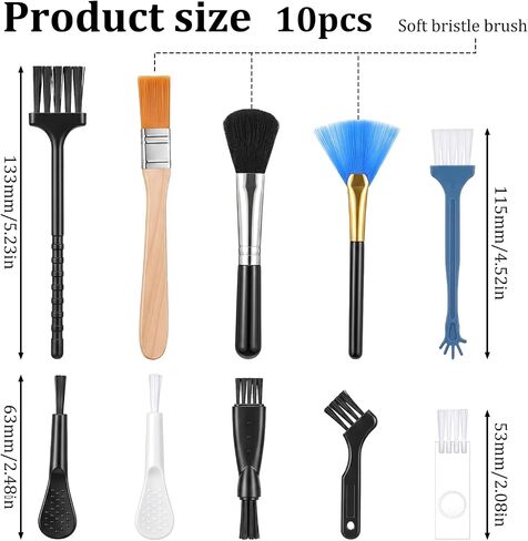 Anti Static Brush Keyboard Cleaning Set, 10Pcs Nylon Mini Brushes for Electronics Dust Removal, Small Cleaning Brushes for Computer Laptop PC in Kuwait