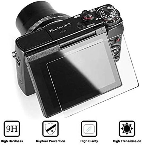 conulog [2-Pack Screen Protector Tempered Glass for Canon G7X Mark III - Ultra Thin Screen Protective Film For Camera Canon G7 X Mark iii G9X Mark II GX7 GX9 (transparent) 1 in Kuwait