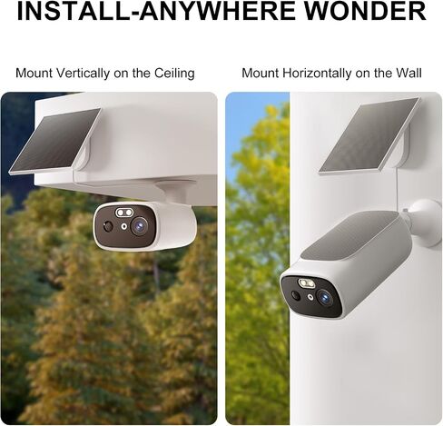 2K Solar Security Cameras Wireless Outdoor-2.4/5Ghz WiFi Cameras for Home Security, AI Motion Detection, Color Night Vision, SD Card/Cloud Storage, Waterproof, Work with Alexa/Google Home (4 Cameras) in Kuwait