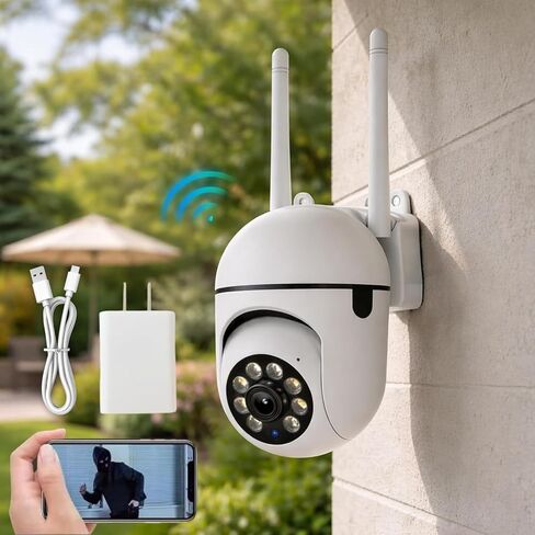 3MP 1296P Indoor Security Camera, Plug-in 2.4GHz Wi-Fi Home Camera with Color Night Vision, Two-Way Audio, Motion Detection, App Remote Viewing, MicroSD Card and Cloud Storage (US Plug,3MP 1296P) in Kuwait