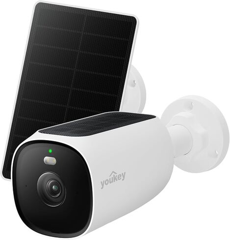youkey 4K Solar Security Camera Outdoor Wireless, Dual Solar 24/7 Always-On Video, 82 ft AI Human/Vehicle Detection, No Monthly Fee, Color Night, IP67, 2-Way Talk, 2.4GHz Wi-Fi 6 (S420 Pro) in Kuwait