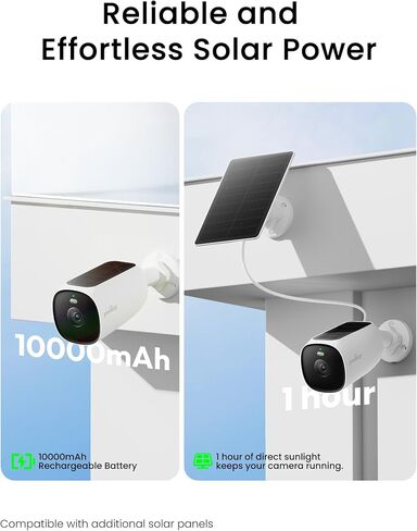 youkey 4K Solar Security Camera Outdoor Wireless, Dual Solar 24/7 Always-On Video, 82 ft AI Human/Vehicle Detection, No Monthly Fee, Color Night, IP67, 2-Way Talk, 2.4GHz Wi-Fi 6 (S420 Pro) in Kuwait