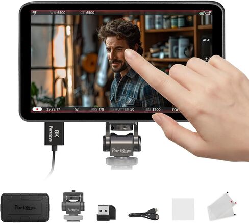 Portkeys LH7P 7'' Camera Monitor Wireless Control for FX3/FX30/ZV-1/ZV-E10/A1/A9II/A7SIII/A7CII/RX10/A7MIV/A7RIV/A7RV/RX0/A7MIII, R5/6(Mark II)/7/8, Z8/Z9, BS1H/BGH1, BMPCC 4K/6K(Pro), BS1H/BGH1 in Kuwait