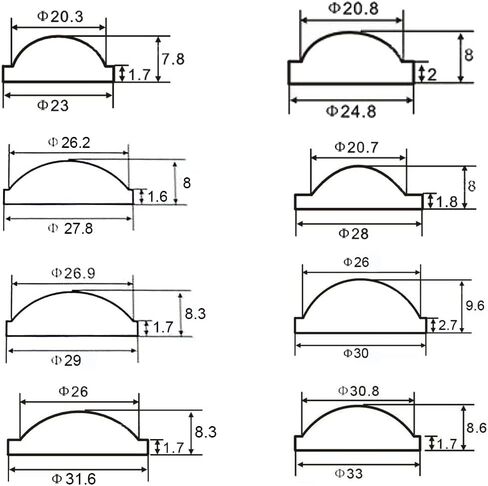 PMMA Convex Lens 10-38mm(5pcx18x8.4mm) in Kuwait