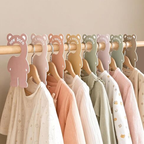 Baby Closet Dividers Baby Clothes Organizer Nursery Closet Size Dividers Double Sided Baby Clothes Hanger Size Organizer Nursery Clothes Separator from Newborn to 24+ Months for Baby Clothes Storage in Kuwait