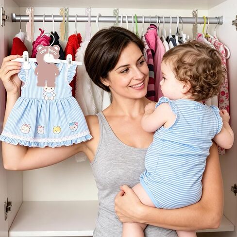 Baby Closet Dividers Baby Clothes Organizer Nursery Closet Size Dividers Double Sided Baby Clothes Hanger Size Organizer Nursery Clothes Separator from Newborn to 24+ Months for Baby Clothes Storage in Kuwait