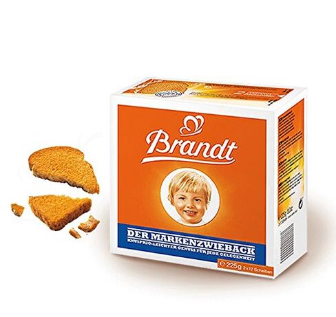 Brandt Zwieback Rusk | Sweetened Crispy Bread | Perfect for Teething Children | Enjoy With Sweet or Savory toppings | 8 oz in Kuwait