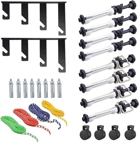 Photography Backdrop Wall Mount 3 Roller Support System | Manual Photo Background Ceiling Holder, Including 2 Tri-fold Hooks, 6 Expand Bars, 3 Chains, for Home Studio Game Video in Kuwait