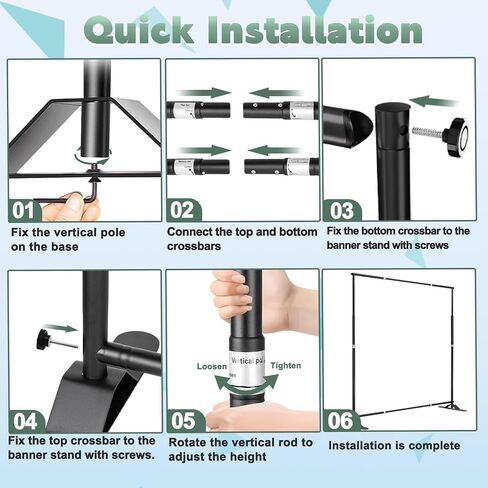 10x10FT Backdrop Banner Stand, Adjustable Step and Repeat Stand | Adjustable Banner Stand, Step and Repeat Background Frame for Party Photo Booth Wedding Exhibition with Carrying Case in Kuwait