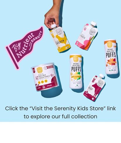 Serenity Kids 6+ Months Salmon Baby Food Pouches - No Added Sugar Nutrient-Packed Snacks - High-Protein Infant Food with 5g Protein - On-the-Go Baby Travel Essentials - 3.5 Oz, Pack of 12 in Kuwait