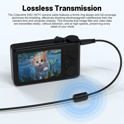 Zosvoses VMC-MD3 USB Data and Charger Cable Compatible with Sony Cyber-Shot DSC-W350 W360 W380 W390 W560 W570 WX7 WX9 WX30 H70 TX100 TX66 Digital Camera, 4.9ft in Kuwait