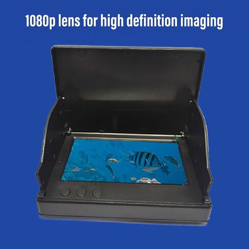 Underwater Fishing Camera, 1080P HD with 4.3in Screen, 220 Wide | Black ABS aluminum, 1080P 500W sensor, 2000cd bright 4.3in display, 100kg tensile cable, 12hr battery for ice fishing in Kuwait