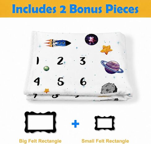 PAMBO Space Baby Stuff Rocket Baby Month Blanket for Newborn - Photo Taken Blanket with 2 Frame in Saudi Arabia