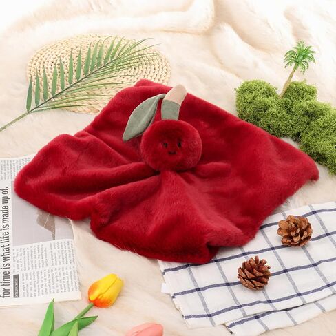 Apricot Lamb Cherry Blanket Soft Loveys for Babies Security Blanket 13.8'' in Kuwait