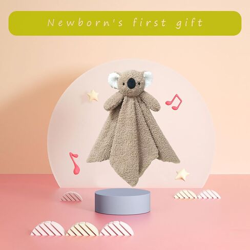 Baby Brown Koala Soft Stuffed Animal Security Blanket, Plush Koala Character Lovey Blanket, Baby Shower/Nursery Gift, Newborn Infant Toddler Snuggle Blankie for Boys Girls, 14 Inches in Kuwait