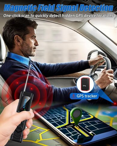 Hidden Camera & Bug Detector for Travel – Protect Your Privacy in Hotels, Cars & Offices | Detects Hidden Cams, GPS Trackers & Listening Devices with RF, LED Lights, Vibration Alarm & 25Hr Battery in Saudi Arabia