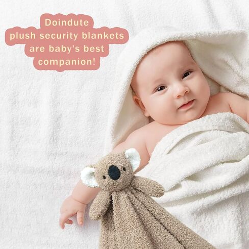Baby Brown Koala Soft Stuffed Animal Security Blanket, Plush Koala Character Lovey Blanket, Baby Shower/Nursery Gift, Newborn Infant Toddler Snuggle Blankie for Boys Girls, 14 Inches in Kuwait