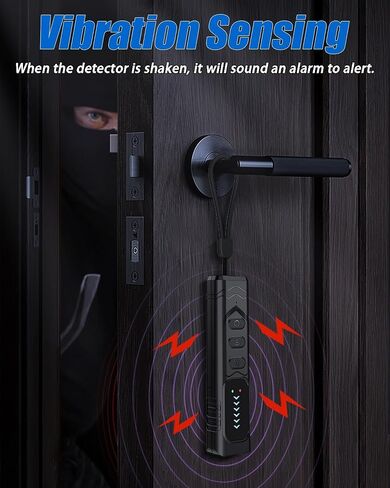 Hidden Camera & Bug Detector for Travel – Protect Your Privacy in Hotels, Cars & Offices | Detects Hidden Cams, GPS Trackers & Listening Devices with RF, LED Lights, Vibration Alarm & 25Hr Battery in Saudi Arabia